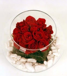 Cam fanusta 11 adet kırmızı gül  Burdur çiçek gönderme 