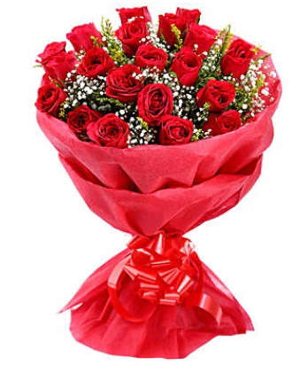 21 adet kırmızı gülden modern buket  Burdur çiçek gönderme 