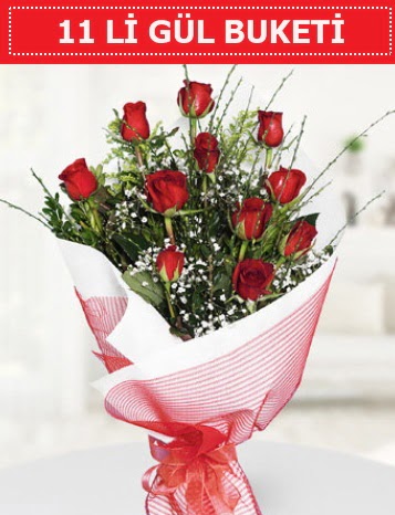 11 adet kırmızı gül buketi Aşk budur  Burdur çiçek gönderme sitemiz güvenlidir 