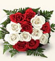  Burdur çiçek , çiçekçi , çiçekçilik  10 adet kirmizi beyaz güller - anneler günü için ideal seçimdir -
