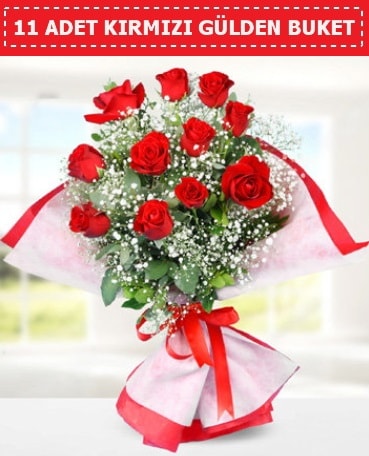 11 Adet Kırmızı Gül Buketi  Burdur internetten çiçek siparişi 